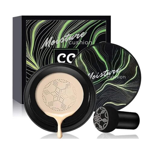 Mushroom Head Air Cushion CC Cream, CC Cream Foundation, Concealer Lasting Moisturizing Pigment CC Liquid Foundation, Matte Even Skin Tone Nude Makeup Base Primer ( Ivory )