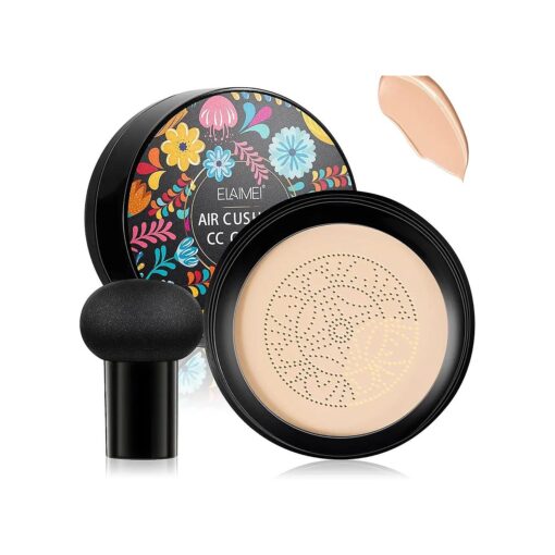 Mushroom Head Liquid Foundation, Concealer Lasting Nude Makeup Moisturizing CC Liquid Foundation, Even Skin Tone Makeup Base Air Cushion BB Cream ( Natural )