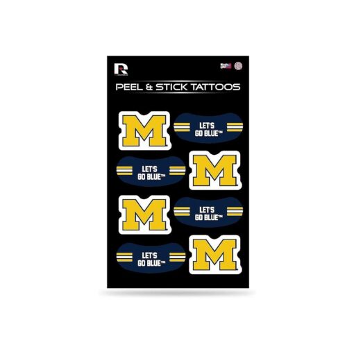 NCAA Vertical Tattoo Peel & Stick Temporary Tattoos - Eye Black - Game Day Approved !