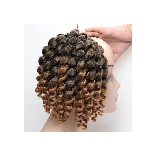 Crochet Braids Hair 2X Ringlet Wand Curl 3Packs 8inch Jamaican Twist Braiding Hair extension freetress crochet Hair ( 1B/30 )