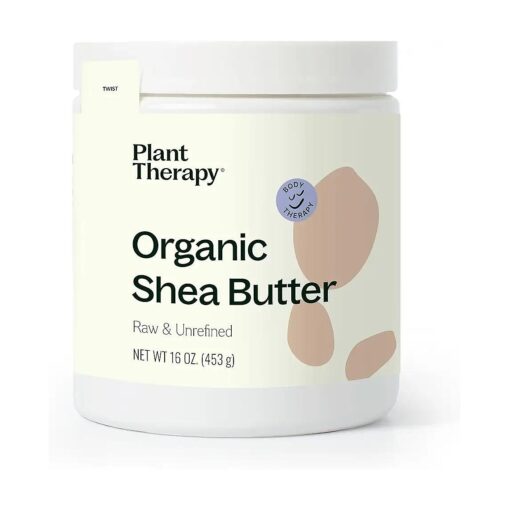 Plant Therapy Organic African Shea Butter Raw, Unrefined USDA Certified 16 oz Jar For Body, Face & Hair 100 % Pure, Natural Moisturizer, Best for DIYs Like Lotion, Cream, Lip Balm and Soap