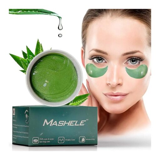 Aloe Vera Gel Eye Mask Skin Care - 60 Pcs - Hyaluronic Acid Collagen Under Eye Patches for Dark Circles and Puffiness - Reduce Wrinkle Patches - Pure Natural Extract Korean Eye Patch