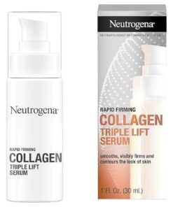 Neutrogena Rapid Firming Collagen Triple Lift Face Serum, Hydrating Serum with Collagen & AHP Amino Acid to visibly Firm & Smooth Skin, Lightweight, Mineral Oil- & Dye-Free, 1 fl, oz