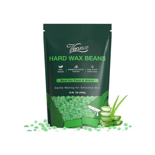 Hard Wax Beads, 1lb Wax Beans For Coarse Hair Removal Sensitive Skin With Pure Aloe Vera, For Face Eyebrow Leg Bikini Brazilian Waxing, Perfect For Full Body & All Hair Types At Home