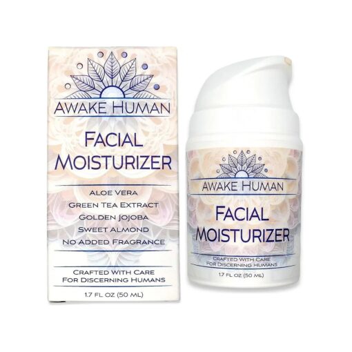 Natural Face Moisturizer with Aloe and Green Tea, Facial Moisturizer for Dry Skin, Face Cream for Sensitive Skin, No Added Fragrance