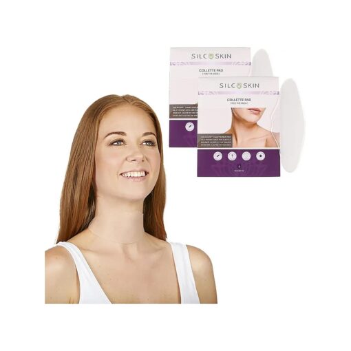 Collette Pad to Help with Neck & Collarbone Wrinkles from Sun, Aging, Side Sleeping, Reusable Self Adhesive Medical Grade Silicone, 60 Day Supply