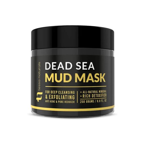 TESSA NATURALS Dead Sea Mud Mask - Face and Body - Spa Quality Pore Reducer, Blackheads & Oily Skin - Natural Anti-Aging Skincare for Women and Men - Tightens Skin with Collagen