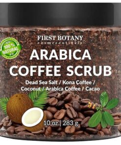 100 % Natural Arabica Coffee Scrub with Organic Coffee & Shea Butter - Best body scrub 10 oz