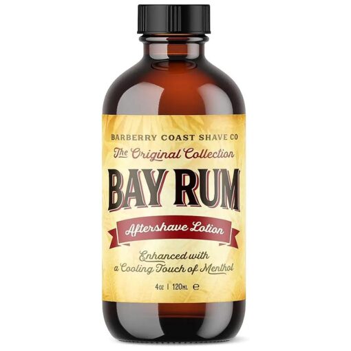 BAY RUM Aftershave Balm - Post Shave Face & Body Lotion - All-Natural Ingredients with Vitamin E, Shea Butter & Cooling Menthol - No Harmful Chemicals - Made in the USA