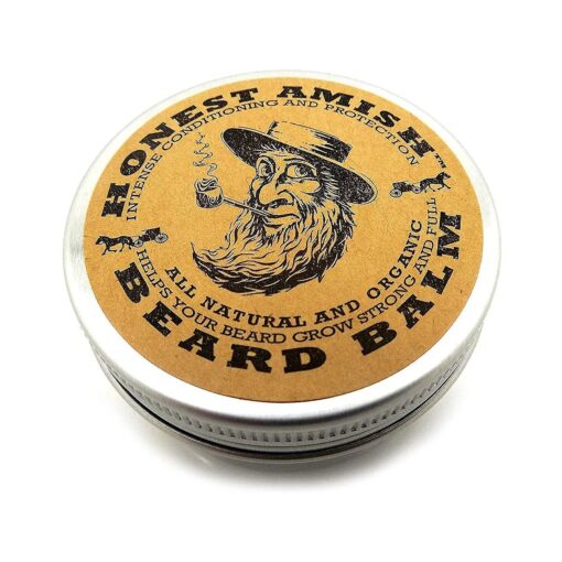 Honest Amish Beard Balm Leave-in Conditioner - Made with only Natural and Organic Ingredients - 2 Ounce Tin