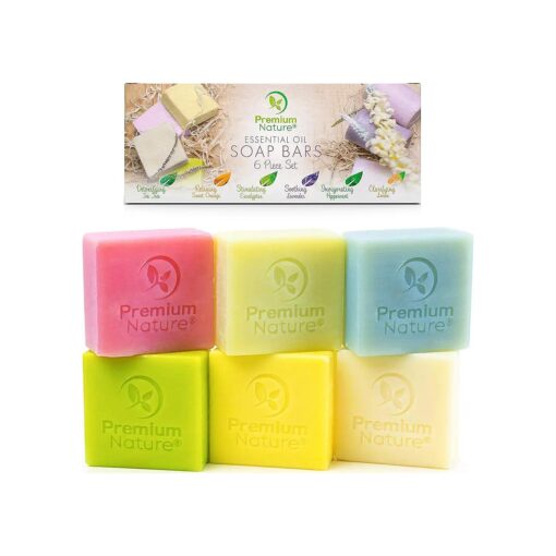 Natural Vegan Bath Bar Soap - All Natural Beauty Bars Gift Box Soap Sets for Women Unique Gifts with Exfoliating Sisal Soap Saver for Bath Body Hand by Premium Nature