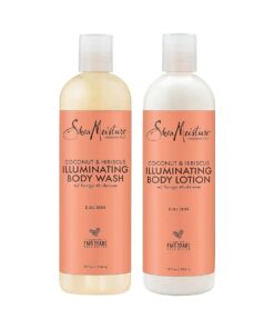 SheaMoisture Body Wash and Shea Moisture Lotion - Coconut & Hibiscus Body Wash & Coconut Lotion for Dry Skin with Songyi Mushroom, 13 Fl Oz Ea ( 2 Piece Set )