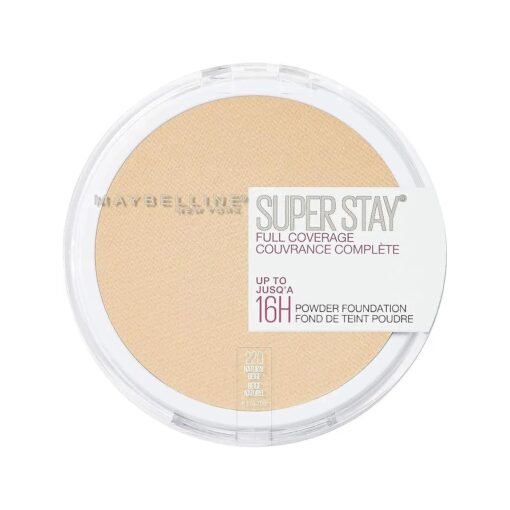 Maybelline Super Stay Full Coverage Powder Foundation Makeup, Up to 16 Hour Wear, Soft, Creamy Matte Foundation, Natural Beige, 1 Count