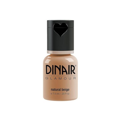 Dinair Airbrush Makeup Foundation | Natural Beige | GLAMOUR : Natural, Light coverage, Matte 0.25 oz .