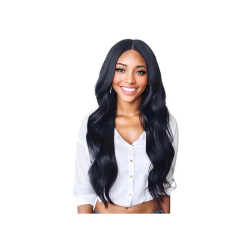 Joe Green 5" Y Shaped HD Lace Frontal Wig Synthetic Pre-Plucked Hair Body Wave ( 5Y, Natural Black Body Wave )