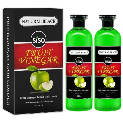 Fruit Vinegar Hair Color, Natural Black Color Dye for Hair Care, Natural Ammonia Free Color Dye ( 500ml x 2 ) | Made In India