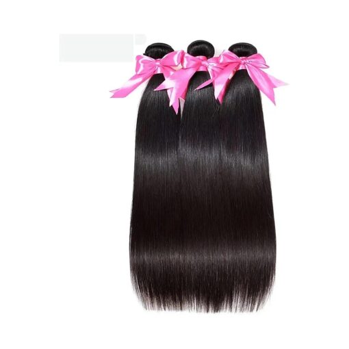 ISEE Hair 8A Malaysian Virgin Straight Hair 3 Bundles 100 % Unprocessed Human Hair Weave Bundles Hair Extensions 3 Bundles Deal Natural Black 12 14 16inches