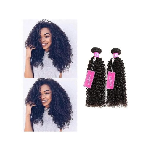 ISEE Hair Virgin Malaysian Deep Curly Jerry Curly Human Hair 3 Bundles,100 % Unprocessed Human Curly Hair Extensions Natural Black Can Be Dyed 10 12 14inches