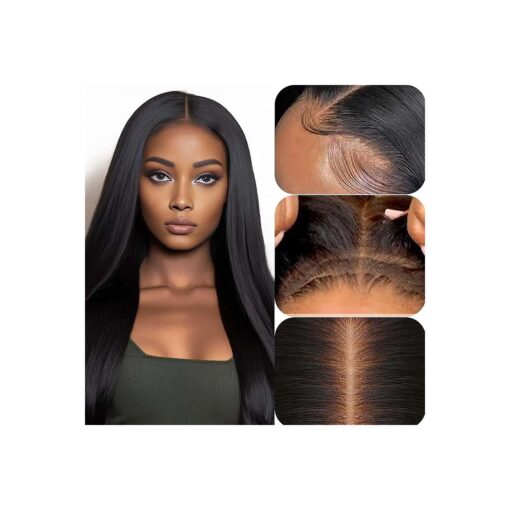 13x4 Human Hair Wig Pre Plucked, 18 Inch Straight Glueless Wigs Human Hair HD Lace Full Frontal Wigs 180 % Density Natural Hairline Brazilian Virgin Human Hair Wigs for Women