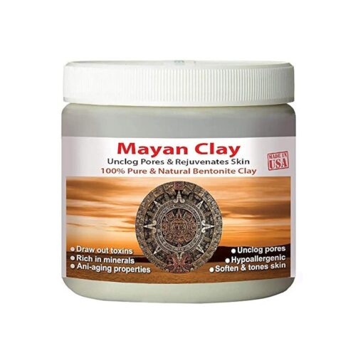 Mayan Pure Indian Healing Clay Powder, Deep Pore Skin Cleansing, Body and Hair Mask, Natural Calcium Bentonite Clay