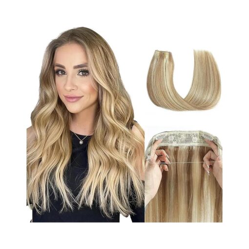 Hair Extension Human Hair Wire ( 12 inch, Light Blonde to Bleach Blonde # 16/613 )