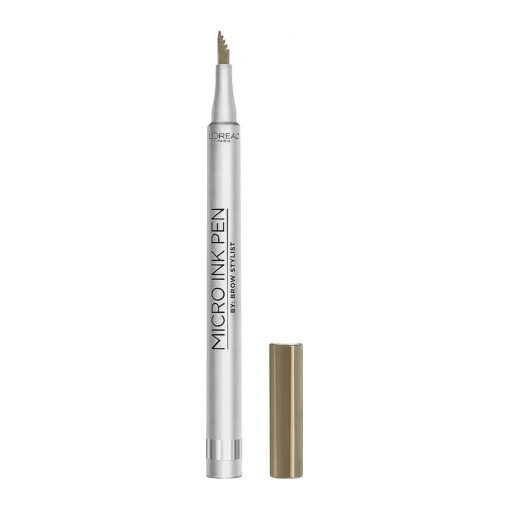 L'Oreal Paris Micro Ink Pen by Brow Stylist, Longwear Brow Tint, Hair-Like Effect, Up to 48HR Wear, Precision Comb Tip, Blonde, 0.033 fl ; oz .