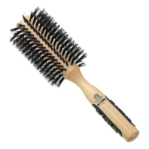 Kent PF03 Round Curling Brush with Hard Natural Boar Bristle - Hair Drying Brush, Round Hair Brush, and Blowout Brush - Small Round Brush for Dry Hair - For Shoulder Length or Shorter Hair ( 1.8" Head )