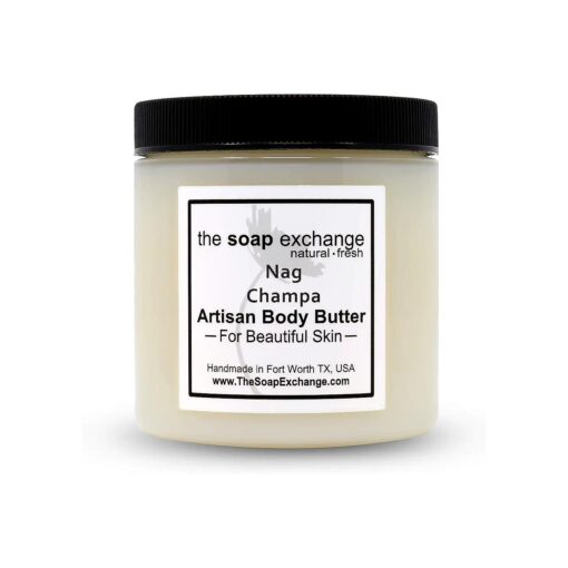 Body Butter - Nag Champa Scent - Hand Crafted 4 fl oz / 120 ml Natural Artisan Skin Care, Shea Butter, Aloe Vera, Nourish, Moisturize, & Protect, Made in the USA .