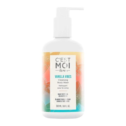 C'est Moi Vanilla Vibes Cleansing Body Wash | Lightly Foaming Formula made with Aloe, Calendula, Cucumber Extract and Avocado Oil, Gentle Cleanser, Hydrating, Refreshing, Clearing, 10 fl oz .