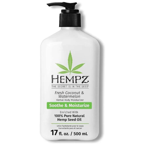 Hempz Body Lotion - Fresh Coconut & Watermelon Daily Moisturizing Cream, Shea Butter Body Moisturizer - Skin Care Products, Hemp Seed Oil - Large