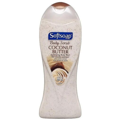 Softsoap Body Butter Coconut Scrub, Body Buff Wash 15 oz ( Pack of 3 )