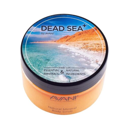 Natural Mineral Body Scrub - Dead Sea Salt, Vitamin E, Jojoba, Sunflower, Sweet Almond - Exfoliating Formula for All Skin Types - Milk/Honey