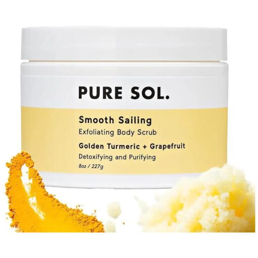 PURE SOL, Turmeric Body Scrub, Glowing, Exfoliating for Soft Healthy Skin, Exfoliated Dry DeHydrated Dead Skin, Improves Skin Texture ( 1 Pack )