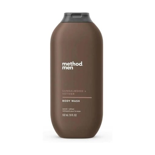 Method Men Body Wash, Sandalwood + Vetiver, Paraben and Phthalate Free, 18 fl oz ( Pack of 1 )