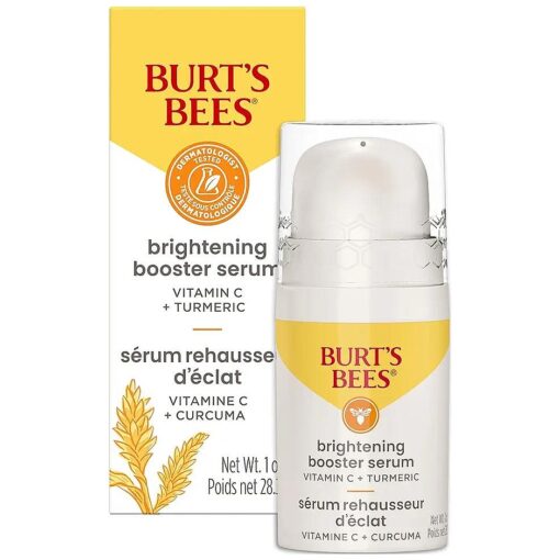 Burt 's Bees Vitamin C Turmeric Face Serum, Brightens Skin & Visibly Reduces Dark Spots, Fine Lines & Wrinkles, Naturally Hydrating, Lightweight - Brightening Booster ( 1 oz )