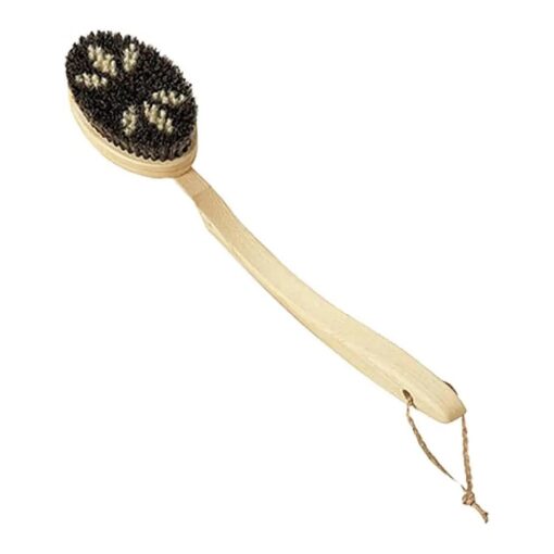 Marna B583 Body Brush, Curved Pattern, Horsehair, Made in Japan, Natural Bristle, Long Handle, Bath Body Brush, Easy to Clean/Removable, Hanging Storage