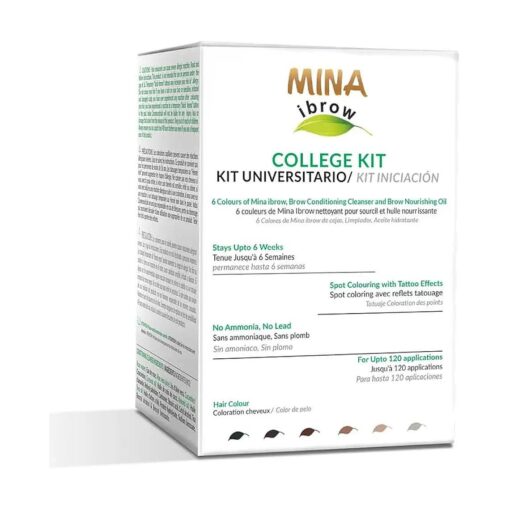 MINA ibrow College Kit ( Black, Dark Brown, Medium Brown, Light Brown, Blonde and Ash Blonde, 1 Brow Nourishing Oil ( 10ml ) and 1 Brow Conditioning Cleanser ( 30ml )