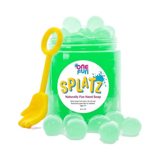 Fun Kids Hand Soap Green - Natural Bursting Bubbles with Crisp Apple Scent - Irresistible Balls of Soap That SPLAT for Perfect Amount of Soap Every Time - by SPLATZ, 8 oz/60 Hand Washes ...