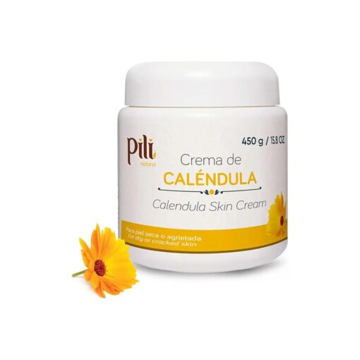 Pili Natural Calendula Cream - Moisturizing Cream for Rough, Dry, or Chapped Skin - 15.8 oz - Crema de Calendula