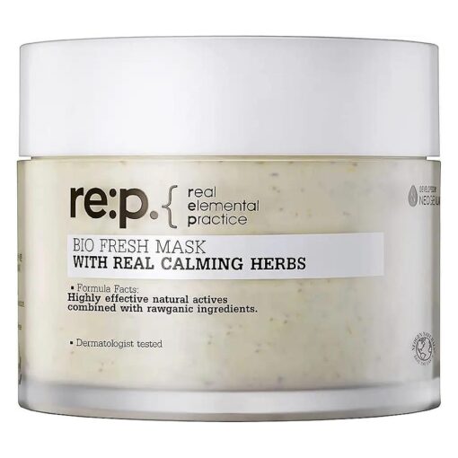 RE : P BIO FRESH MASK with REAL calming HERBS 4.58 Fl Oz ( 130g ) - 100 % Vegan, Cruelty-free - Natural calming peel off mask with Real Calendula + Real Chamomile - Korean Skin Care