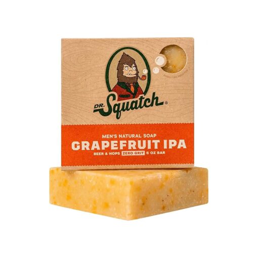 Dr. Squatch All Natural Bar Soap for Men with Zero Grit, Grapefruit IPA