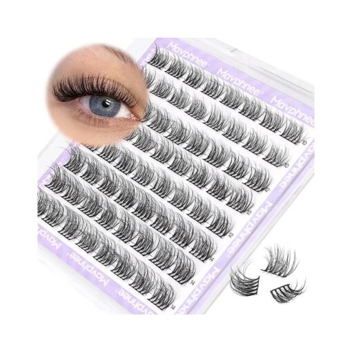 Natural Lash Clusters Wispy Cluster Eyelash Extensions Short DIY Lash Extensions 64 Pcs CD Curl Individual Lash Fluffy Eyelash Clusters by Mavphnee ( 10MM 12MM 14MM )