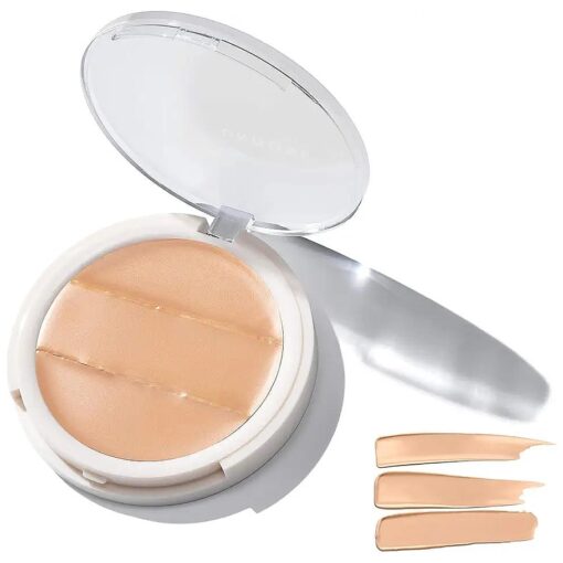 3-in-1 Cream Concealer & Highlighter, Natural Coconut for Dewy Glow - Conceal to Reveal, For Blemishes, Tattoos, Under Eye & Wrinkles, Vegan & Cruelty Free, BUTTERCREAM MEDIUM LIGHT