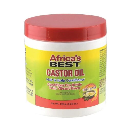 Africa 's Best Castor Oil Hair & Scalp Conditioner, Lightweight Formula, Conditions and Moisturizes Scalp, Fortifies your Hair, For All Hair Types & Styles, 5.25oz