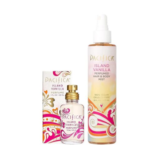 Pacifica Beauty, Island Vanilla Spray Perfume + Island Vanilla Hair Perfume & Body Spray, Fragrance Sets, Vanilla Notes, Clean Perfume & Fragrance, Vegan + Cruelty Free, Phthalate-Free, Paraben-Free