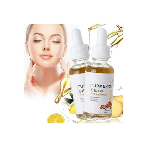 Turmeric Dark Spot Corrector Serum, Natural Turmeric Acne Dark Spot Remover, Body Face Serum Repair Facial Essence, Melasma Corrector Facial Serum Skin Care Moisturizing Serum Ginger Root Extract ( 2PCS )