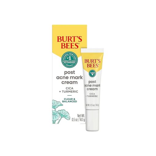 Burt 's Bees Post Acne Mark Cream for All Skin Types, Gentle Dark Spot Correcting Cream for Face, Formulated with Turmeric, 0.5 Oz .