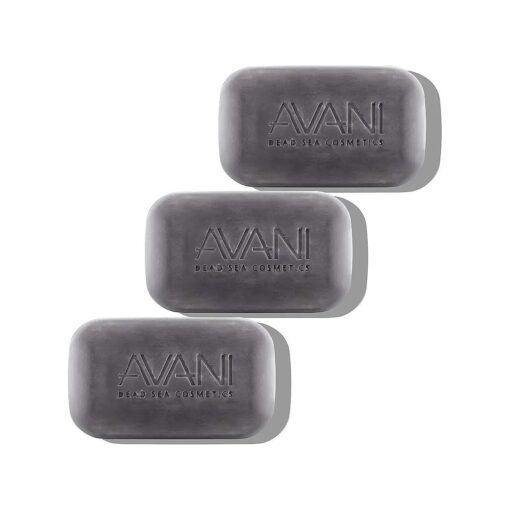 Avani Dead Sea Cosmetics Purifying Mud Soap - Includes Vitamins, Essential Oils, Plant Extracts - 3 Pack