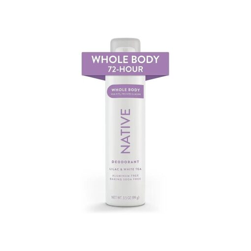 Native Whole Body Deodorant Spray Contains Naturally Derived Ingredients, Deodorant for Women & Men | 72 Hour Odor Protection, Aluminum Free with Coconut Oil and Shea Butter | Lilac & White Tea