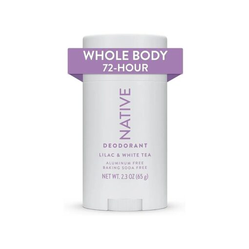 Native Whole Body Deodorant Stick Contains Naturally Derived Ingredients, Deodorant for Men and Women | 72 Hour Odor Protection, Aluminum Free with Coconut Oil and Shea Butter | Lilac & Tea